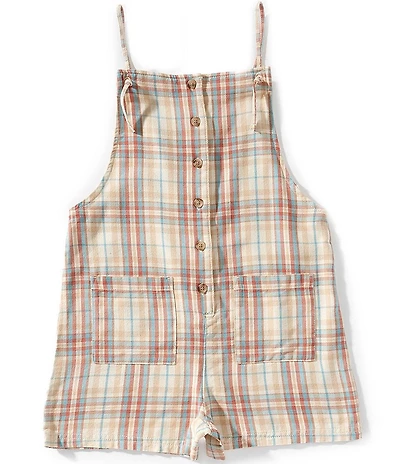 Billabong Big Girls Sleeveless Saddle Up Plaid Romper