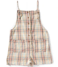 Billabong Big Girls Sleeveless Saddle Up Plaid Romper