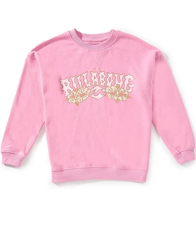 Billabong Big Girls Long Sleeve Making Waves Hibiscus Sweatshirt