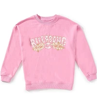 Billabong Big Girls Long Sleeve Making Waves Hibiscus Sweatshirt