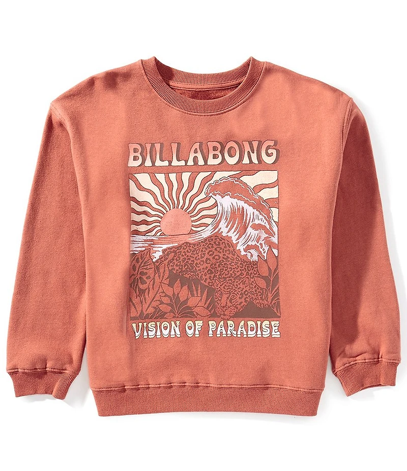 Billabong Big Girls Long-Sleeve Paradise Vision French Terry Sweatshirt