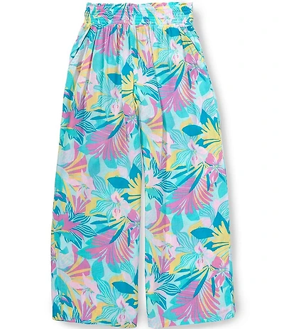Billabong Big Girls New Wave Tropical Floral Print Pull-On Wide Leg Pants