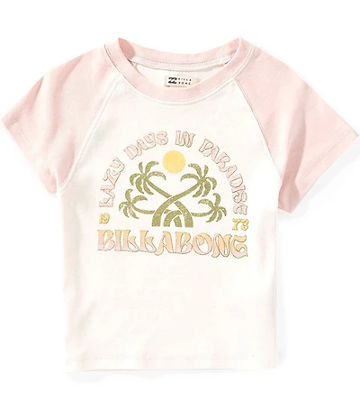 Billabong Big Girls Raglan-Sleeve Lazy Day Color Block Graphic T-Shirt