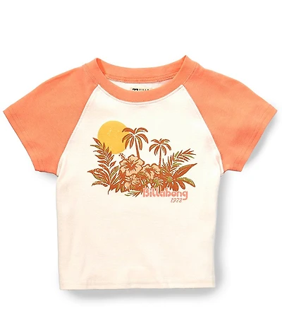 Billabong Big Girls Retro Tropics Graphic Short Sleeve Raglan Baby T-Shirt