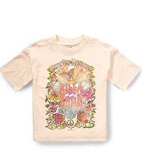 Billabong Big Girls Short Sleeve Sunshine Dreams Graphic Oversized T-Shirt