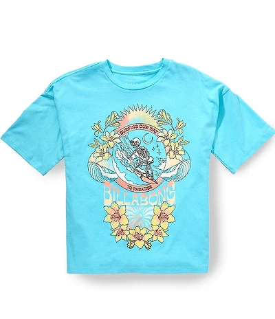 Billabong Big Girls Short Sleeve Skeleton Surfing Paradise Oversized T-Shirt