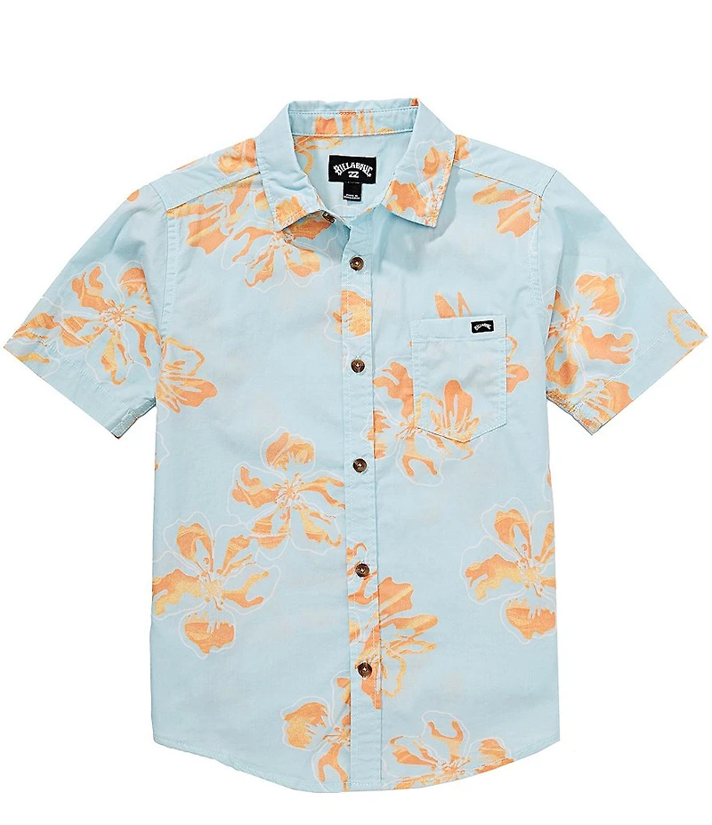 Billabong Little Boys Short-Sleeve Sundays Printed Poplin Shirt