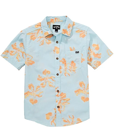 Billabong Little Boys Short-Sleeve Sundays Printed Poplin Shirt