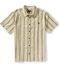Billabong Sundays Jacquard Short Sleeve Geometric Striped Woven Shirt