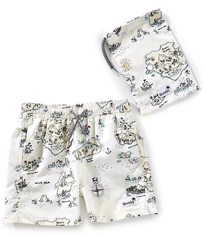 Boardies Little/Big Boys Treasure Map Swim Trunks