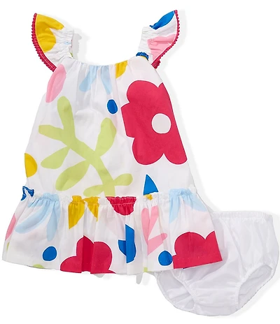 Bonnie Jean Baby Girls Flutter Sleeve Large Floral Printed Dress