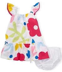 Bonnie Jean Baby Girls Flutter Sleeve Large Floral Printed Dress