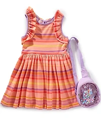Bonnie Jean Big Girls Sleeveless Striped Knit A-Line Dress