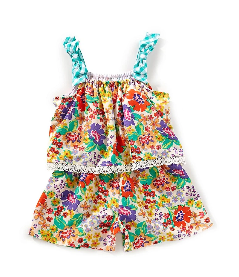 Bonnie Jean Little Girls Floral Popover Romper