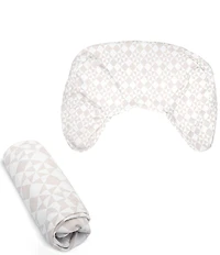 Boppy Beige Checkered Quilt Organic Cotton Nursing Pillow Cover