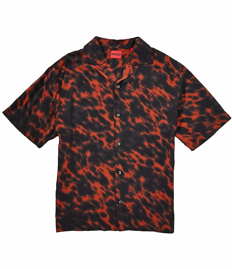 BOSS Espino Digital Print Short Sleeve Woven Camp Shirt