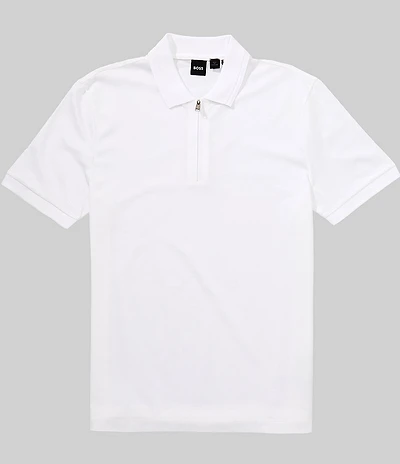 BOSS H-Paras Quarter-Zip Short Sleeve Polo Shirt