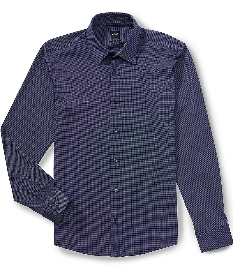 BOSS P-Roan Slim Fit Long Sleeve Woven Shirt
