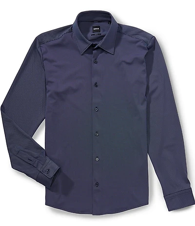 BOSS P-Roan Slim Fit Long Sleeve Woven Shirt