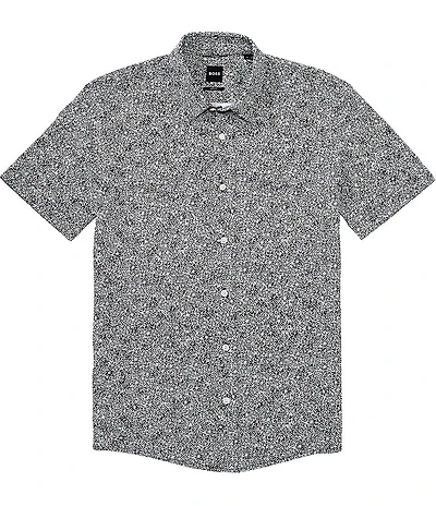BOSS Slim Fit P-Roan Short Sleeve Woven Shirt