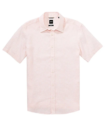 BOSS Slim Fit Roan Floral Print Short Sleeve Woven Shirt