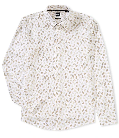BOSS Slim Fit Roan Mixed Motif Long Sleeve Woven Shirt