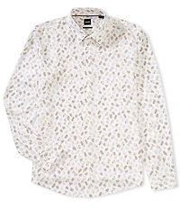 BOSS Slim Fit Roan Mixed Motif Long Sleeve Woven Shirt
