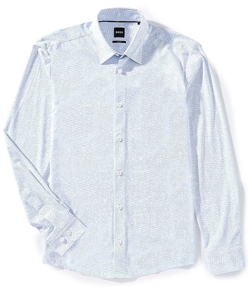 BOSS Slim Fit Stretch Roan Long Sleeve Woven Shirt