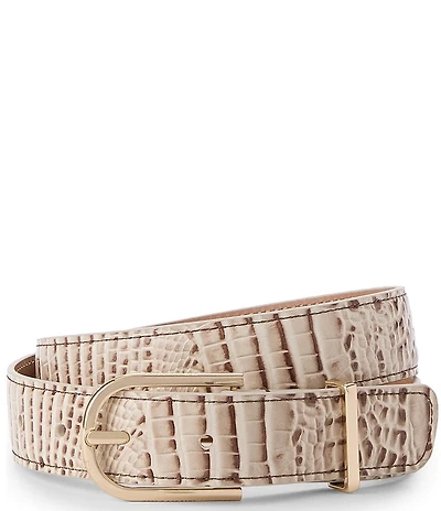 BRAHMIN 1.25#double; Wide Small Embossed Croc Belt
