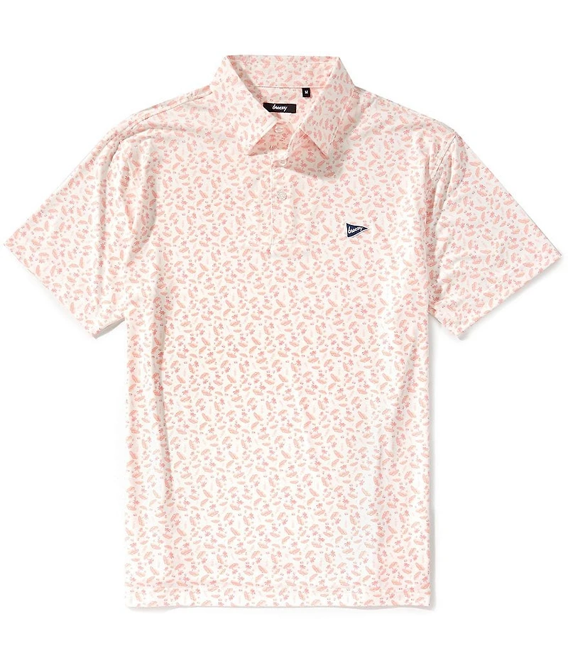 Breezy Caddylac Printed Short Sleeve Performance Polo