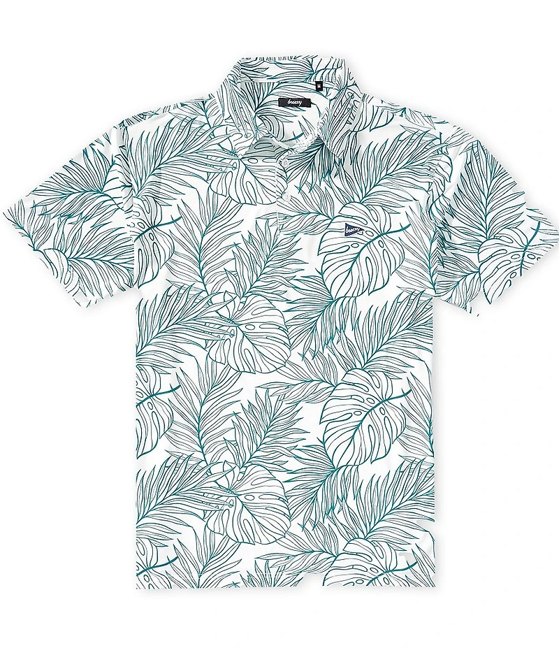Breezy Golf Palm Printed Short Sleeve Polo