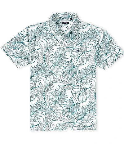 Breezy Golf Palm Printed Short Sleeve Polo