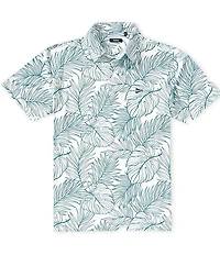 Breezy Golf Palm Printed Short Sleeve Polo
