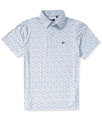 Breezy Lobster Rolls Printed Short Sleeve Performance Polo
