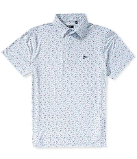 Breezy Lobster Rolls Printed Short Sleeve Performance Polo