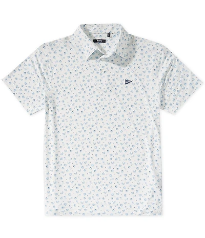 Breezy Pace Of Play Printed Short Sleeve Performance Polo