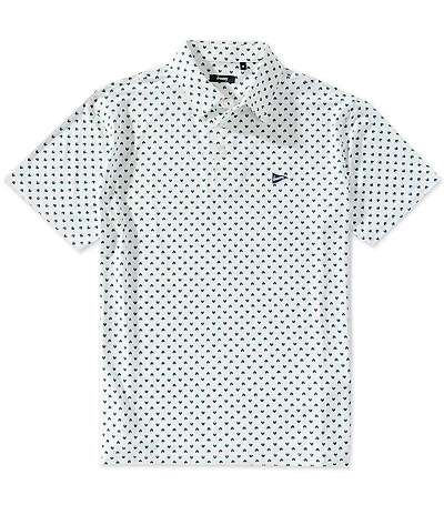 Breezy Short Sleeve Knit Clovers Polo Shirt