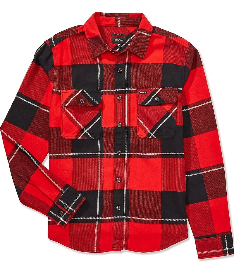 Brixton Bowery Long Sleeve Yarn Dyed Flannel Shirt