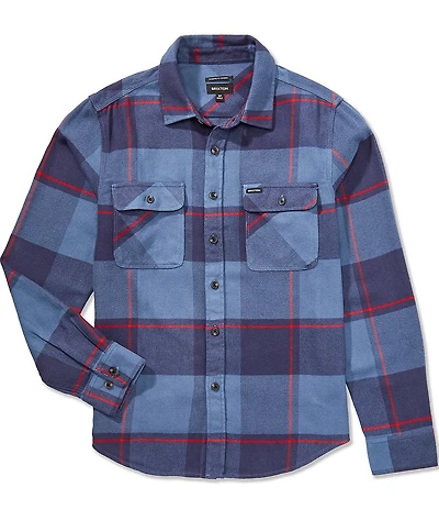 Brixton Bowery Plaid Long Sleeve Yarn Dyed Flannel Shirt
