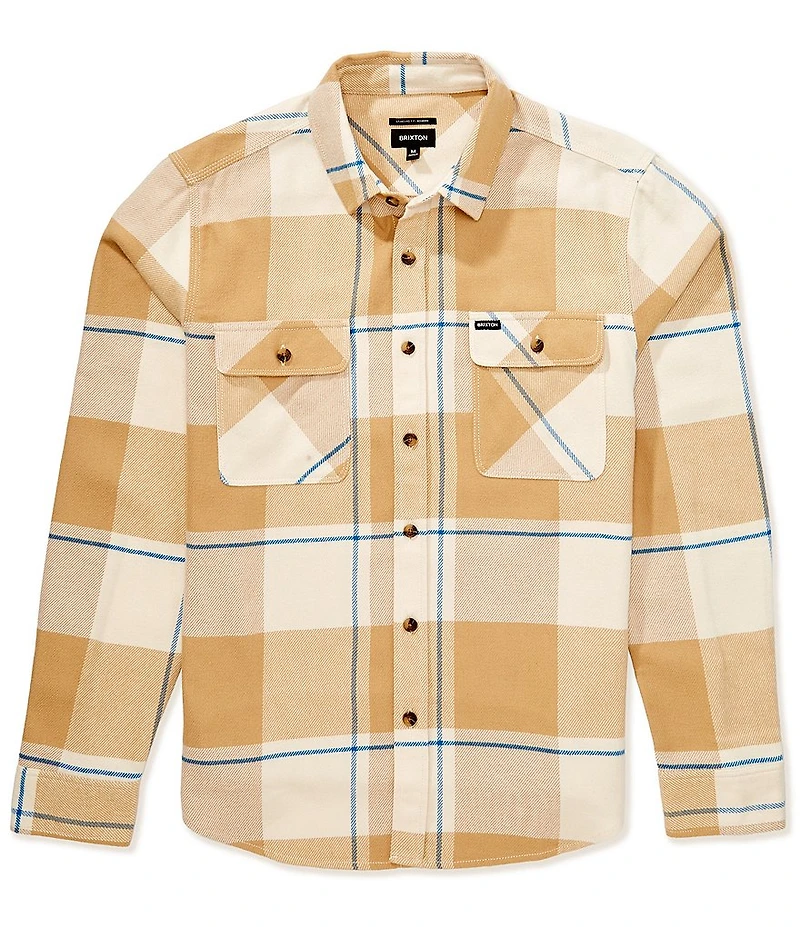 Brixton Bowery Plaid Long Sleeve Yarn Flannel Shirt