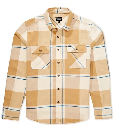 Brixton Bowery Plaid Long Sleeve Yarn Flannel Shirt