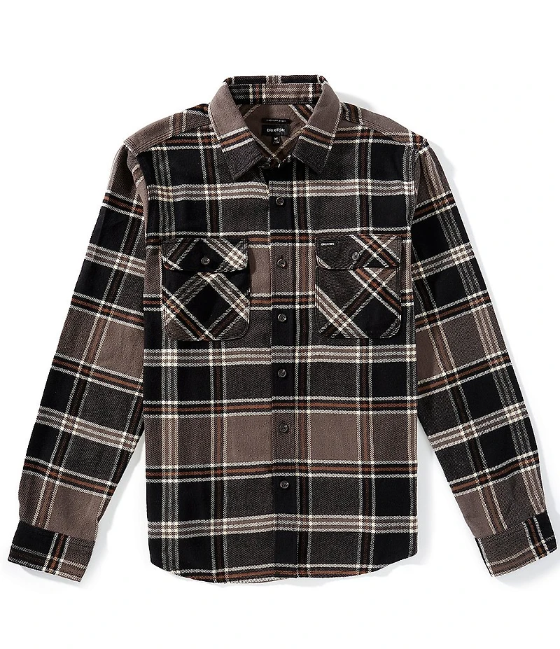 Brixton Large Plaid Long Sleeve Yarn Dyed Flannel Shirt