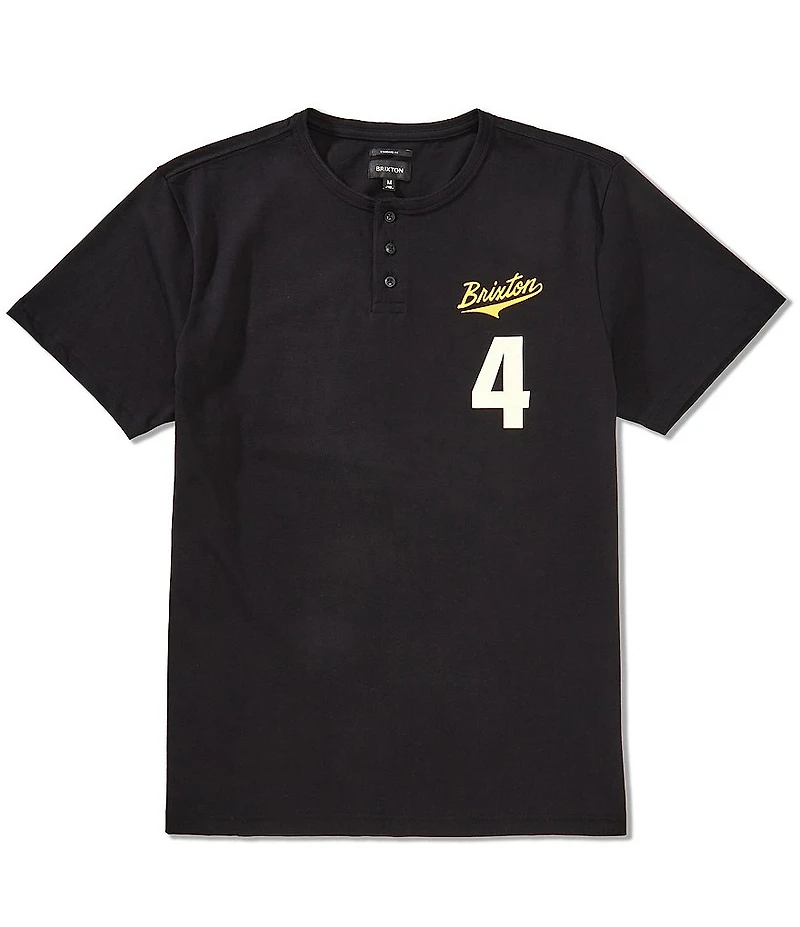 Brixton The League Baseball Short Sleeve Henley T-Shirt