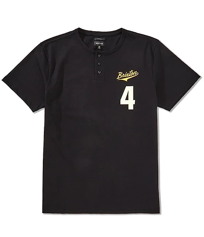Brixton The League Baseball Short Sleeve Henley T-Shirt