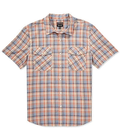 Brixton Wayne Plaid Print Short Sleeve Western Woven Shirt