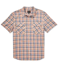 Brixton Wayne Plaid Print Short Sleeve Western Woven Shirt
