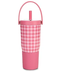 Brumate Pink Gingham Resa Straw Insulated Tumbler, 35 oz
