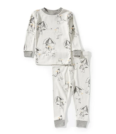 Burt's Bees Baby Boys Long Sleeve Silly Seagulls Pajama Top & Matching Pajama Pant Set