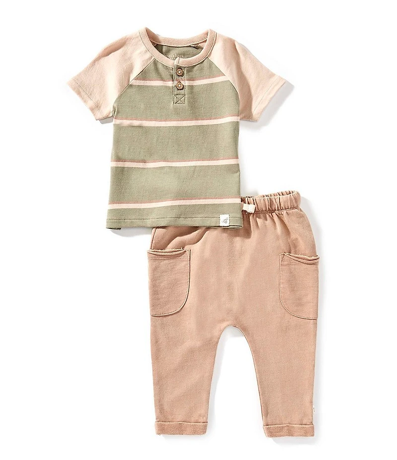 Burt's Bees Baby Boys Organic Cotton Holland Stripe T-Shirt & Jogger Pants Set