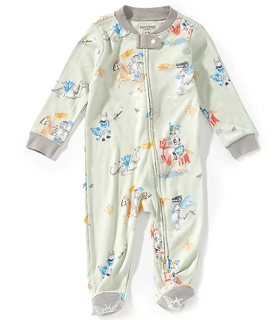 Burt's Bees Baby Boys Organic Cotton Long Sleeve Knight Dragon Footie